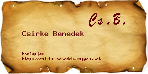 Csirke Benedek névjegykártya
